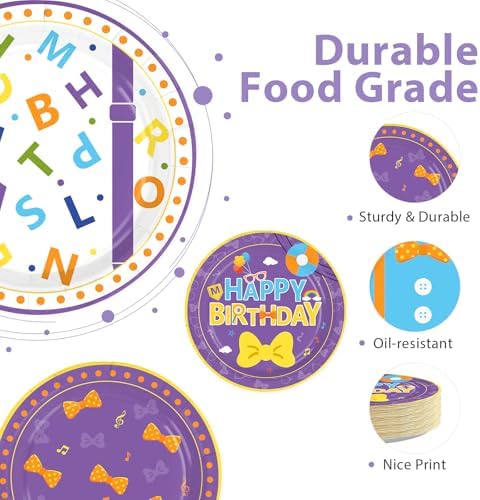 60Pcs English Teacher Paper Plates 7" Heavy Duty Paper Plates - Image 3