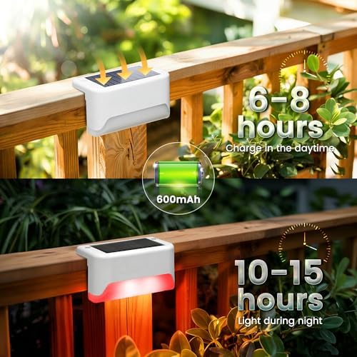 SOLPEX Solar Deck Lights Outdoor,Fence Lights Waterproof,16 Pack RGB - Image 6