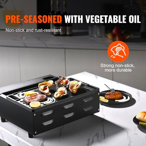 VEVOR Reversible Grill/Griddle, 17x10'' Pre-Seasoned Cast Iron Griddle - Image 4