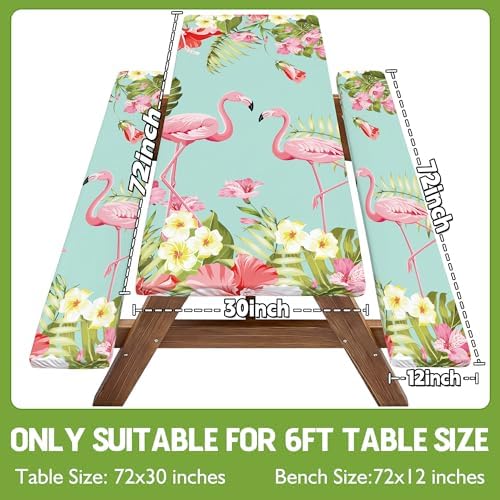 Picnic Table Cover with Bench Covers Tablecloth Glamping Essentials Travel Vacation Table Cloth Outdoor Cool Fun Unique Ideas Gifts for Camper Camping Lovers RV Owner Family Couple Women Female Mom - Image 2