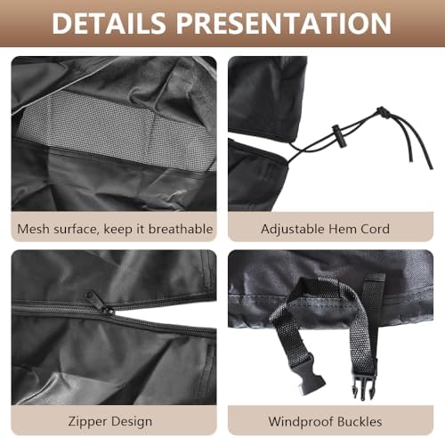 Grill Cover for recteq Flagship 1100,RT-700 RT-1250 RT-680 Wood Pellet Grill Cover | Full Length Heavy-Duty Premium Pellet Grill Cover for All-Weather Protection,Suitable for RT-700 RT-1250 RT-680 - Image 3