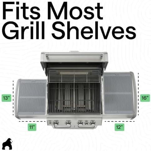 GORILLA GRIP Silicone Grill Mat, Heat Resistant Up to 550F, 16x12, Gray - Image 6