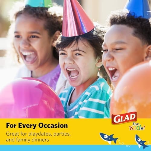 Glad for Kids Disposable Paper Plates, Sharks, 8.5 Inch, 20 Count, 3-Pack - Image 5