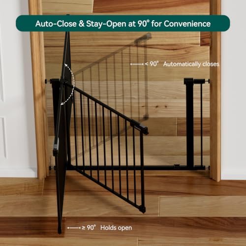Babelio 31-46" Baby Gate for Stairs, PressGuard Pet Gate with Wide Door - Image 5