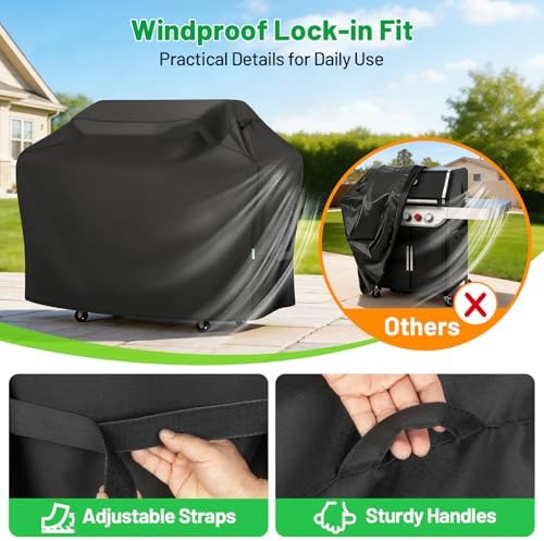 70 Inch Large BBQ Grill Cover for Outdoor, Heavy Duty Waterproof - Image 3