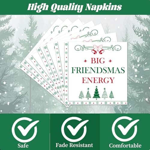 Friendsmas Christmas Party Decorations Tableware, 96PCS Merry Friendsmas Disposable Paper Plates and Napkins Decorations, Funny Christmas Forks for Xmas Holiday Birthday Supplies - Image 3