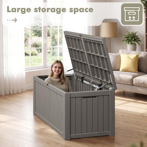 KAMABOKO 220 Gallon Outdoor Storage Box Waterproof Deck Box for Patio - Image 5