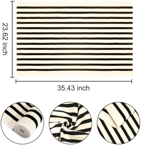 BUAGETUP Front Layered Door Mat 24"x35"Fall Striped Outdoor Rug Porch Decor - Image 2
