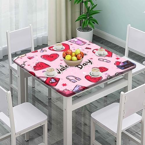 Outdoor Table Cloth, Love is in The Air Pattern Printed on Fade Resistant Camping Patio Table Covers, Ideal for Buffet Catering Community, Fit for 60" x 60" Square Tables - Image 2