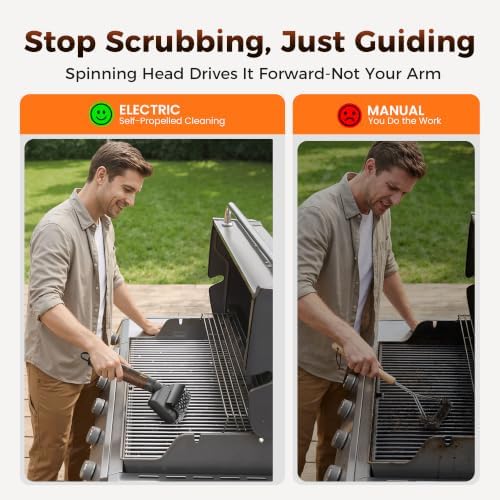 Electric Grill Brush, High Torque Rechargeable BBQ Grill Griddle Cleaner - Image 5