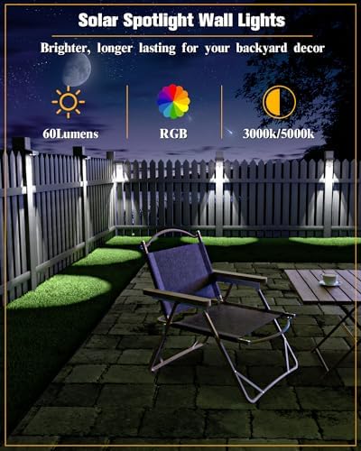 JOFIOS Solar Fence Lights 16 Pack, 50 Lumens Outdoor Solar Lights with 12 Modes RGB Color Glow LED，Waterproof, Solar Lights for Patio, Backyard, Deck, Fence, Railing(White Shell) - Image 2