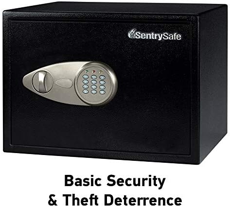 SentrySafe Black Home Safe with Shelf and Digital Keypad, Large Safe for Laptop, Documents, Money, Exterior: 10.6 x 16.9 x 14.6 Inches, X125 - Image 5