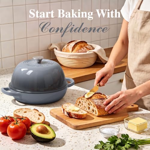 Umite Chef 6QT Enameled Cast Iron Dutch Oven for Bread Baking - Image 7