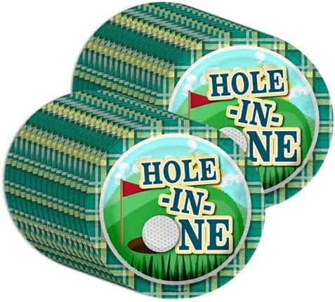 Hole in One Golf First Birthday - 32 Piece Disposable Party Supplies - Decorations for Golfing 1st Birthday Round Party Plates - Large 9" Paper Plates In Bulk - Image 5