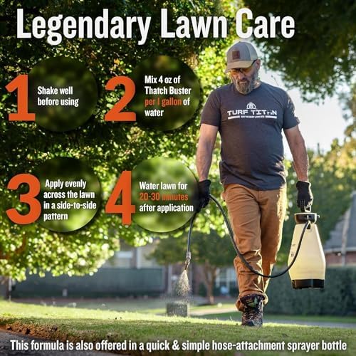 Turf Titan Thatch Buster Liquid Lawn Aerator and Dethatcher (32 oz) with Hose End Sprayer – Liquid Soil Loosener for Compacted & Clay Lawns – Improves Drainage & Root Growth – Covers 6,000 Sq Ft - Image 5