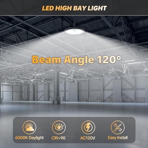 AIKVSXER 12Pack UFO LED High Bay Lights, 400W Shop Lights, 60000LM, 6000K - Image 3