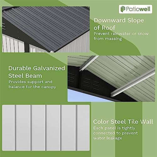 Patiowell Outdoor Storage Shed, 8x6 FT, White - Image 5
