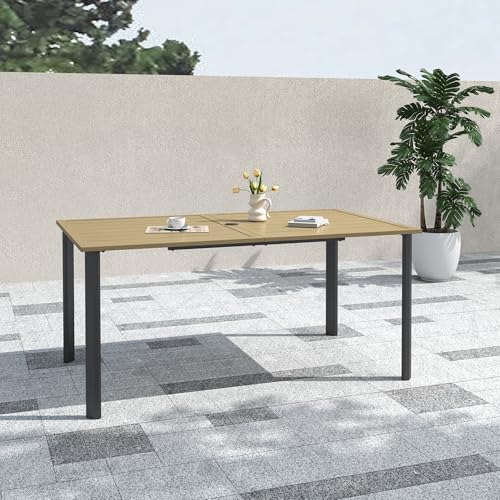 63" Brush Paint Rectangle Outdoor Patio Dining Table with 29" High Top - Image 2