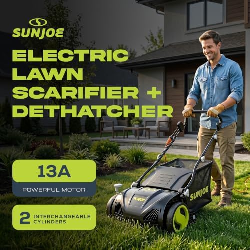 Sun Joe 15-Inch Lawn Dethatcher with Scarifier Blade Reel, AJ805E - Image 4