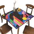 Elastic Tablecloths for Square Tables, Modern Geometric Pattern Printed on Oilproof Pub Table Cover, Great for Restaurants Family Events, Fit for 54" x 54" Square Tables by JRBSZMI2