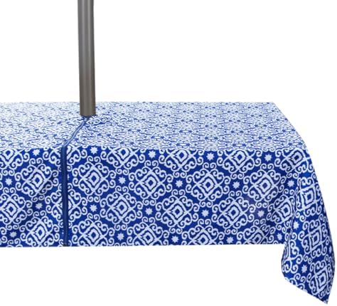 EHouseHome Outdoor Indoor 60x84 inch Rectangle Tablecloth with Umbrella Hole and Zipper, Waterproof Patio Table Cloths, Spring/Summer Table Covers for Backyard Circular Table/BBQs/Picnic by EHouseHome