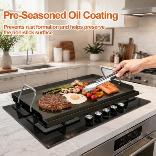 25"x16" Carbon Steel Griddle for Gas Grill w/Nano-Ceramic Nonstick Coating - Image 6