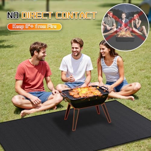 RICHIE 60 x 48 Inch Large Under Grill Mats for Outdoor Grill, Double-Sided Fireproof BBQ Grill Mat, Waterproof Oilproof Heavy-Duty Protector for Charcoal Gas Grills, Fire Pits, Deck, Patio and Lawn - Image 7