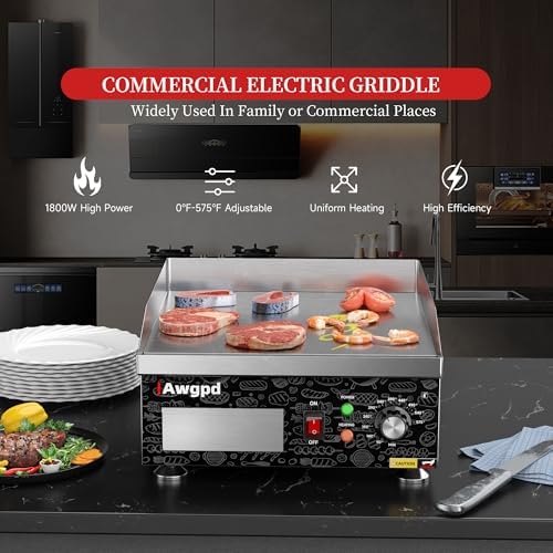 14" Commercial Electric Griddle,Electric Countertop Flat Top Griddle - Image 6