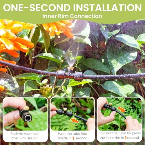 85FT Mister for Outside Patio Misting Cooling System, 85FT (26M) Misting Line+26 Brass Mist Nozzles+Water Filter, Outdoor Mister System for Garden Greenhouse Trampoline Waterparke - Image 4