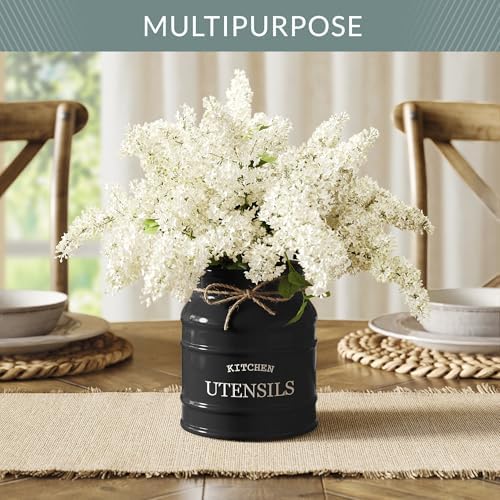 Barnyard Designs Ceramic Kitchen Utensil Holder Countertop 6.75″ (Black) - Image 5