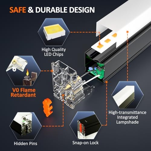 Black Hexagon Garage Lights 11 Hex, 6500K 38640 LM Super Bright Honeycomb LED Garage Ceiling Lights, Premium Car Detailing Lighting for Garage, Workshop, Gym, Barber Shop, Basement - Image 4