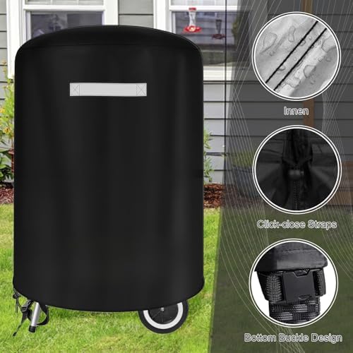 Grill Cover for Weber 22 Inch Charcoal Kettle- Waterproof BBQ Cover for Weber Char-Broil 22 Inch Charcoal Kettle Grills, Barbecue Kettle Grills Cover for Outdoor Grills, Fits 22" Webers Kettle Grills - Image 3