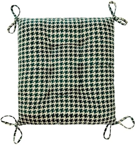 Outdoor Patio Cushion, Rocking Chair Cushion, Tufted Pads, Set of Upper and Lower with Ties Pack of 2 (2 Sets) - Back 20"×17", Seat 17"×17" (Green Houndstooth) - Image 4
