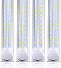 (10-Pack) 8ft LED Shop Light Fixture,V Shape 100W 18500LM 5000K (Daylight White),8 Foot, 96'' T8 Integrated LED Tube, Linkable Led Bulbs for Garage, Warehouse, Plug and Play, Clear Lens by BSKBESTKA