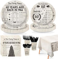 170Pcs Vintage 60th Birthday Party Tableware Set for Women Men by Greencian
