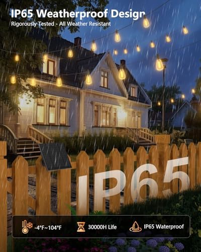 Brightown 76FT Solar String Lights Outdoor, 23+1 Shatterproof LED Lights - Image 3