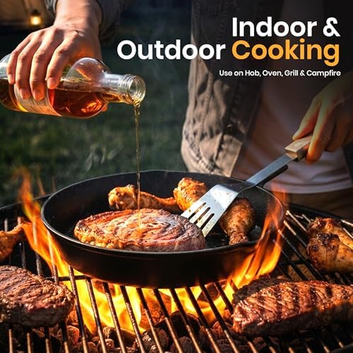 Utopia Kitchen Cast Iron Skillet Set 3 Piece 6 8 10 Inch PFAS-Free Black - Image 5