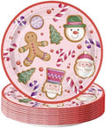 WRAPAHOLIC 25Pcs Christmas Paper Plates - 9 Inch Gingerbread Disposable Plates Decorative Dinner Plates for Christmas Party Tableware Supplies Table Decor by WRAPAHOLIC