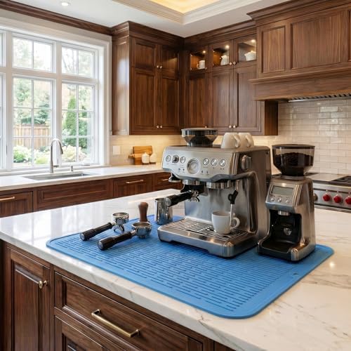 MicoYang Silicone Dish Drying Mat for Multiple Usage,Easy clean,Eco-friendly,Heat-resistant Silicone Mat for Kitchen Counter or Sink,Refrigerator or Drawer Liner Lichen BlueL 3XL 28 inches x 18 inches - Image 6