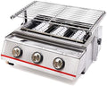 3 Burners BBQ Gas Grill, Commercial Gas Grill Griddle, Gas Indoor/Outdoor Grill BBQ Grill with Temperature Control, Flat Hotplate Smokeless Grill by LOYALHEARTD