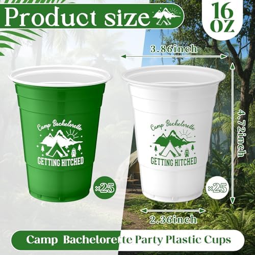 LemonRoad 50 Pcs Camp Bachelorette Party Plastic Cups 16oz - Image 3