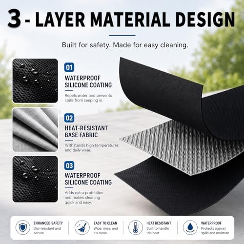 31 x 24 Inch Heat Resistant Mats for Countertop and Tabletop Grill - Image 3