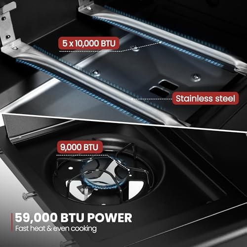 ZH3004H Premium Gas Grill and Pizza Oven Combo Black - Image 5