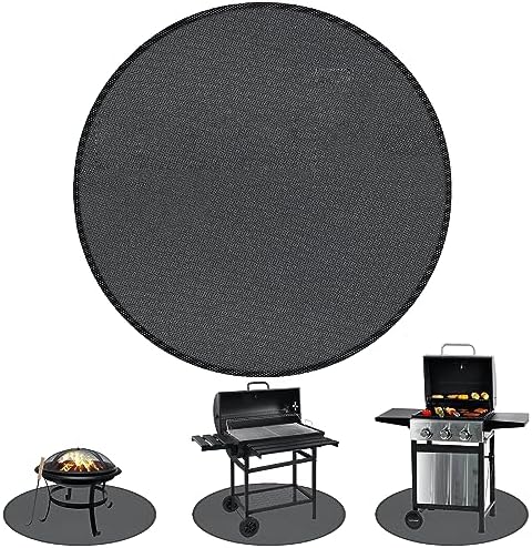 36" Round Fire Pit Mat, Under Grill Mat & Fireproof Mat Fire Pit Pad, Heat-Resistant Fireproof Mat for Outdoor Smoking and Camping, Protect The Deck, Patio, Lawn from Exploding Embers by HOUXHYSE