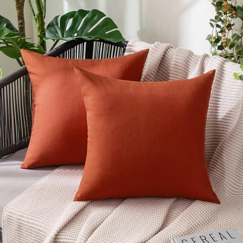 MIULEE Decorative Outdoor Pillow Covers Fall Euro 26x26 Burnt Orange by MIULEE