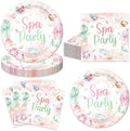 40pcs Spa Party Decorations Spa Plates and Napkins Pink Sleepover Slumber Spa Party Supplies for Little Girl Spa Sleep Over Pajama Party Supplies,Suitable for 20 Guests by UkralMagic