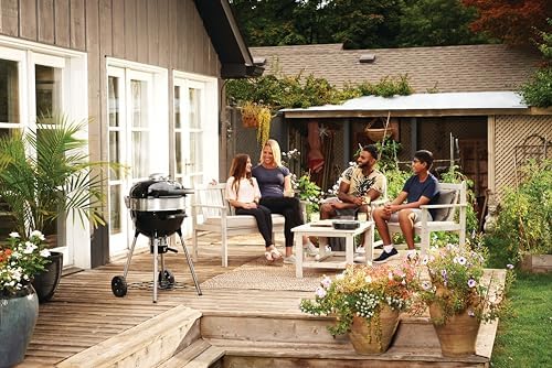 Napoleon PRO18 Compact Charcoal Kettle Grill, Black, Porcelain-Enameled Lid and Bowl, Chrome-Plated Cooking Grid - Image 4