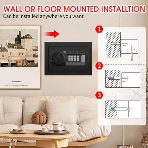 1.2 Cubic Feet Small Fire Safe Box for Home, Fireproof Lock Box, Security Money Safe with Digital Keypad, Spare Keys and Removable Shelf, Personal Home Safes for Money, Jewelry, ID Documents - Image 7