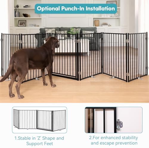 No Pawblems Freestanding Dog Gate with Door for Indoor & Outdoor, 30'' Tall - Image 4