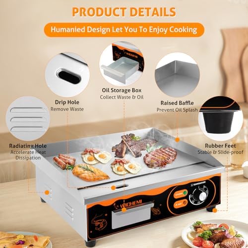 WICHEMI Electric Grill Commercial Griddle Flat Top Grill Teppanyaki Grill - Image 4